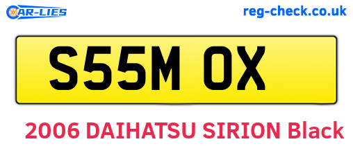 S55MOX are the vehicle registration plates.