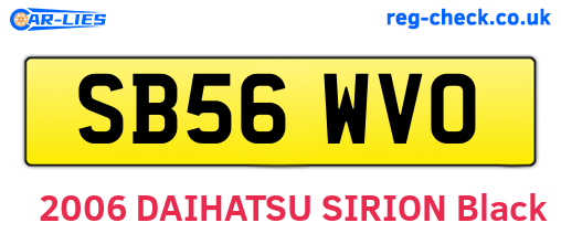 SB56WVO are the vehicle registration plates.