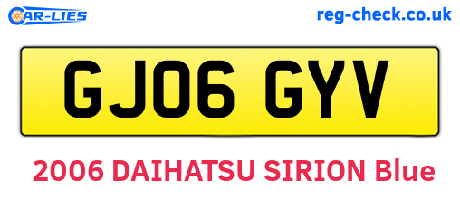 GJ06GYV are the vehicle registration plates.