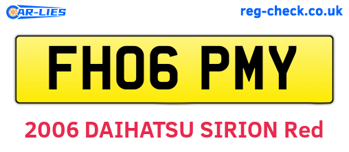 FH06PMY are the vehicle registration plates.