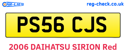 PS56CJS are the vehicle registration plates.