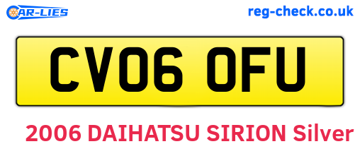 CV06OFU are the vehicle registration plates.