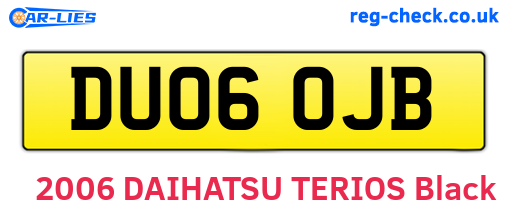 DU06OJB are the vehicle registration plates.