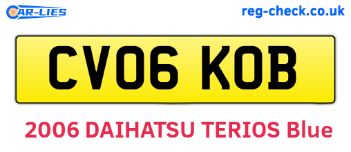 CV06KOB are the vehicle registration plates.