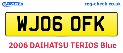 WJ06OFK are the vehicle registration plates.