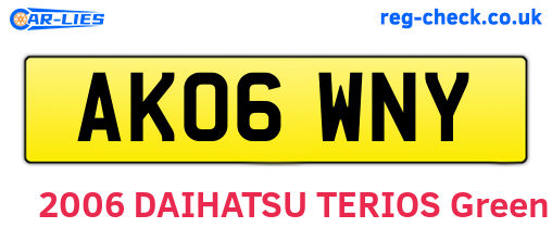 AK06WNY are the vehicle registration plates.