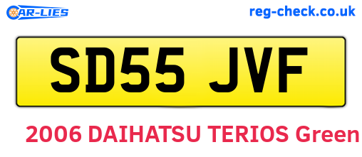 SD55JVF are the vehicle registration plates.