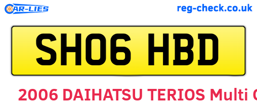 SH06HBD are the vehicle registration plates.