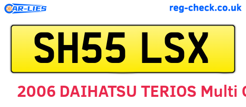 SH55LSX are the vehicle registration plates.