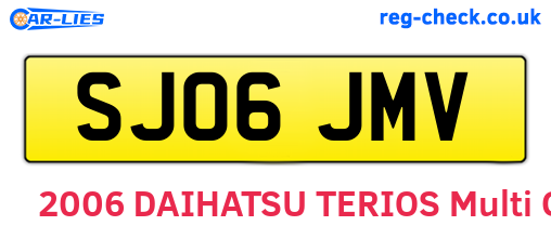 SJ06JMV are the vehicle registration plates.