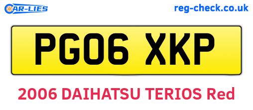 PG06XKP are the vehicle registration plates.