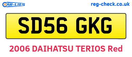 SD56GKG are the vehicle registration plates.