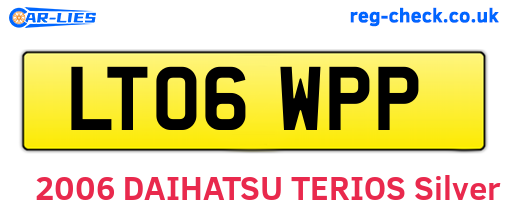 LT06WPP are the vehicle registration plates.