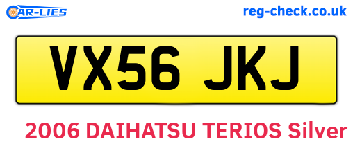 VX56JKJ are the vehicle registration plates.