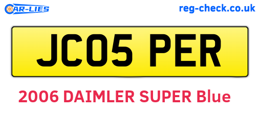 JC05PER are the vehicle registration plates.