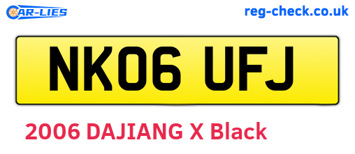 NK06UFJ are the vehicle registration plates.