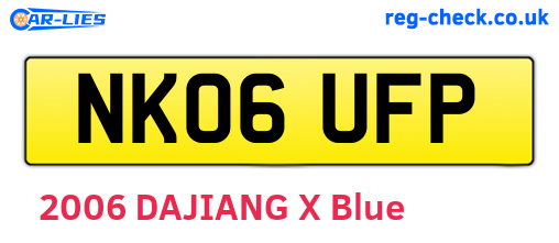 NK06UFP are the vehicle registration plates.