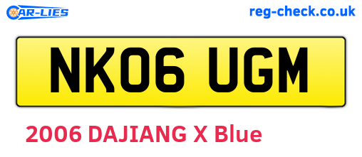 NK06UGM are the vehicle registration plates.