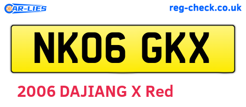 NK06GKX are the vehicle registration plates.