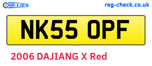 NK55OPF are the vehicle registration plates.