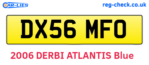DX56MFO are the vehicle registration plates.