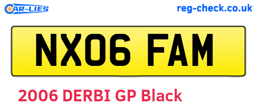 NX06FAM are the vehicle registration plates.