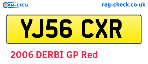 YJ56CXR are the vehicle registration plates.