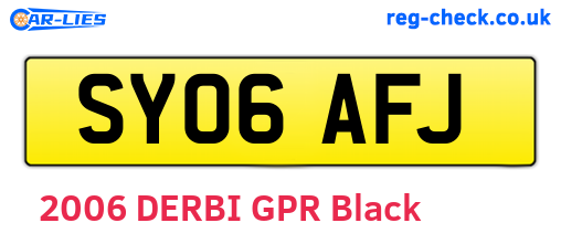 SY06AFJ are the vehicle registration plates.
