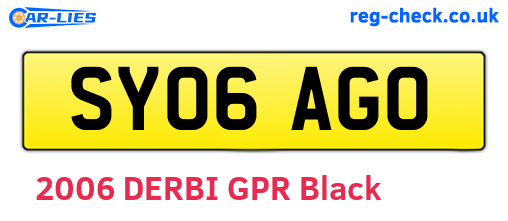 SY06AGO are the vehicle registration plates.
