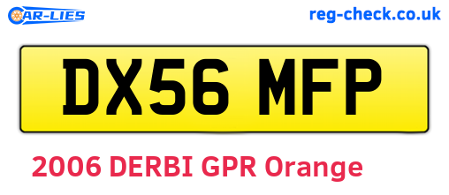 DX56MFP are the vehicle registration plates.