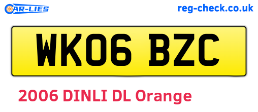 WK06BZC are the vehicle registration plates.