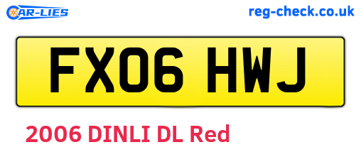 FX06HWJ are the vehicle registration plates.