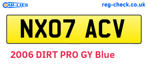 NX07ACV are the vehicle registration plates.