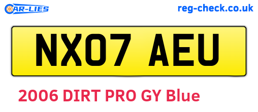 NX07AEU are the vehicle registration plates.