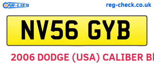 NV56GYB are the vehicle registration plates.