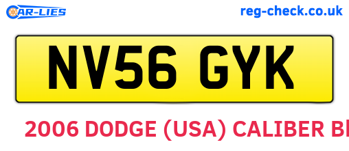 NV56GYK are the vehicle registration plates.