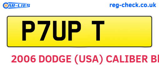 P7UPT are the vehicle registration plates.