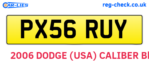 PX56RUY are the vehicle registration plates.