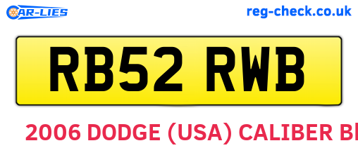 RB52RWB are the vehicle registration plates.