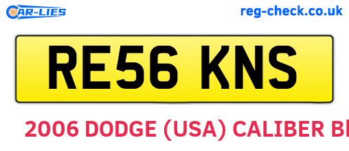 RE56KNS are the vehicle registration plates.