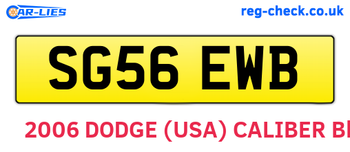 SG56EWB are the vehicle registration plates.