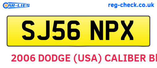 SJ56NPX are the vehicle registration plates.