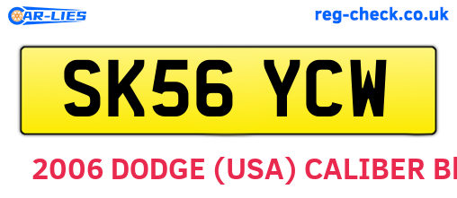 SK56YCW are the vehicle registration plates.