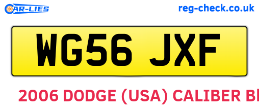 WG56JXF are the vehicle registration plates.