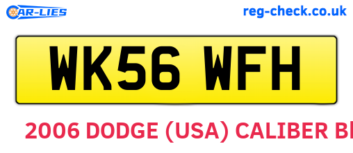 WK56WFH are the vehicle registration plates.