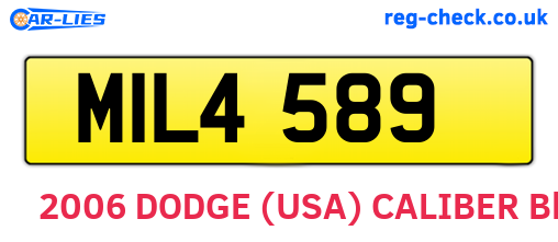 MIL4589 are the vehicle registration plates.