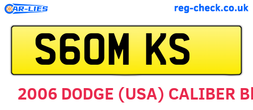 S60MKS are the vehicle registration plates.