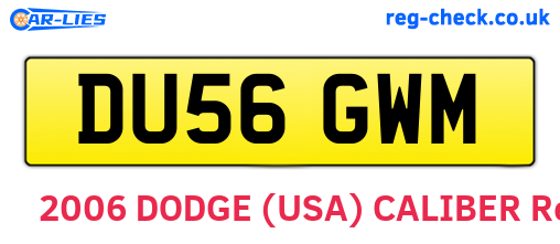 DU56GWM are the vehicle registration plates.