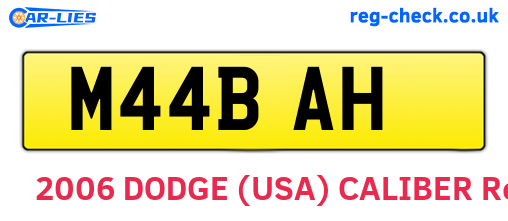 M44BAH are the vehicle registration plates.