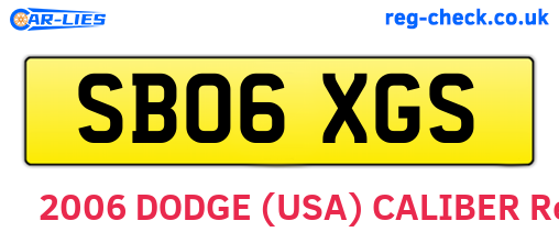 SB06XGS are the vehicle registration plates.